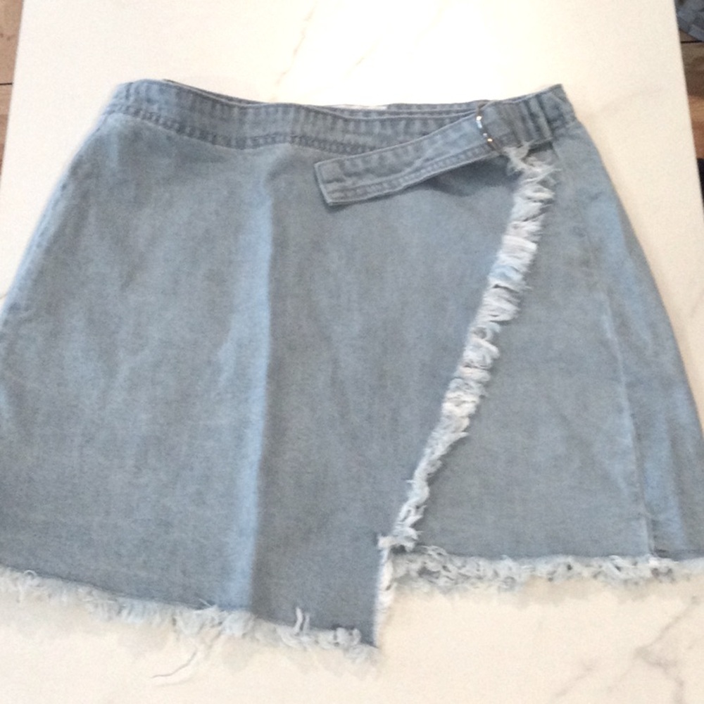 Tobi Denim Wrap mini Skirt, 27